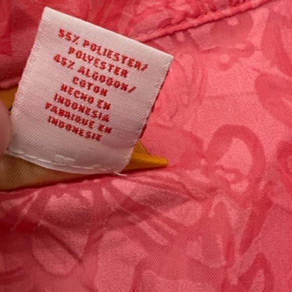 RUBY RD Shirt/Topper BURNOUT FLORAL‎ ROLL TABS Button-Up Pink 18W BARBIE COTTAGE - Picture 10 of 10
